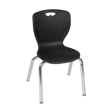 15 In Learning Classroom Chair - Black, 4PK